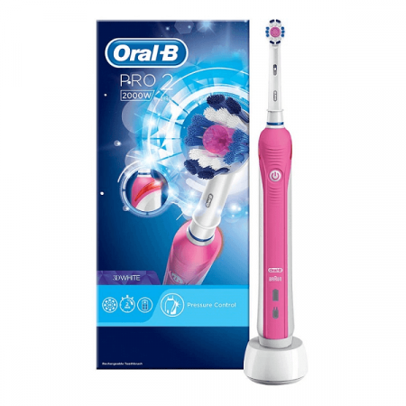 Bàn chải đánh răng điện Oral-B Pro 2 2000 màu hồng