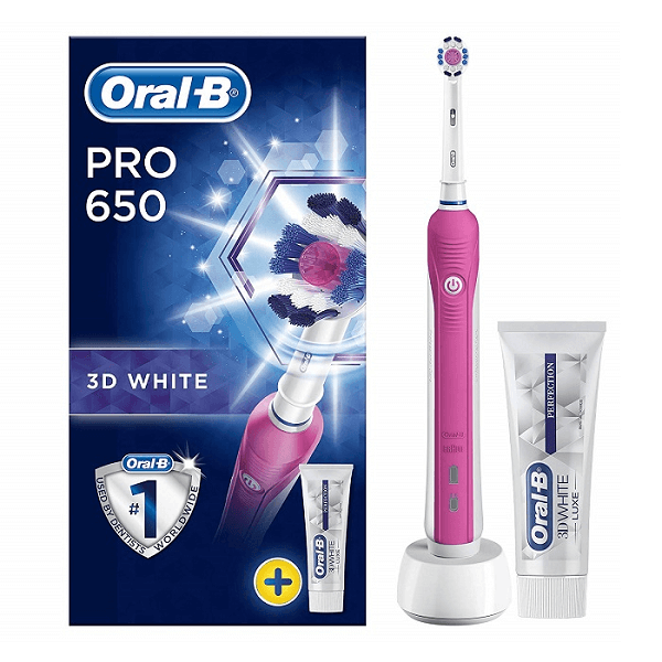 Bàn chải đánh răng điện Oral-B Pro 650 màu hồng